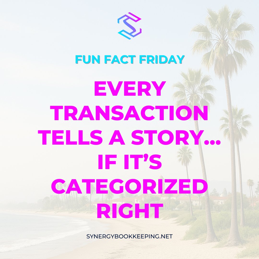 📊 Fun Fact Friday #50⁠
⁠
Every line in your books matters.⁠
⁠
Categorize it right, and it tells a story you can trust.⁠
⁠
We help you write that story clearly.⁠
⁠
#financialstorytelling #smartcategorization #funfactfriday #synergybookkeeping⁠