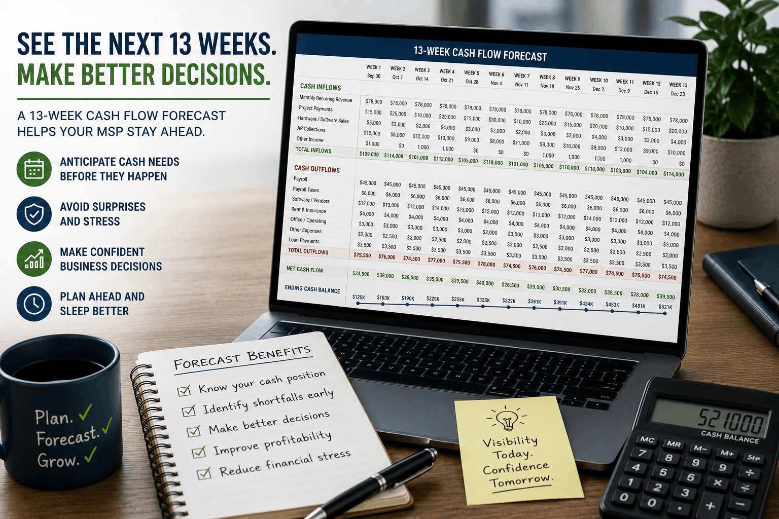 Why Every MSP Should Use a 13-Week Cash Flow Forecast