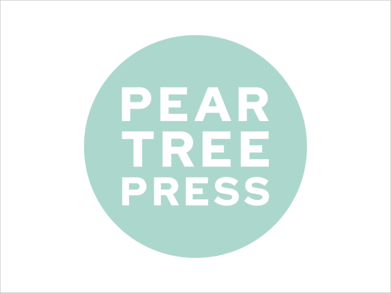 Light green circle with white text that reads "PEAR TREE PRESS"