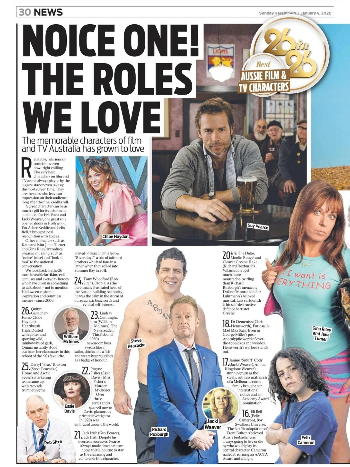 This is your 2026 reminder to always ALWAYS stand out from your classmates .. and dont forget to dust yourself with glitter ✨ and rainbows 🌈 too 🙌

Todays Sunday Herald Sun &ldquo; The most memorable characters of 2026 &ldquo; ~ 

&ldquo; Dusted wi
