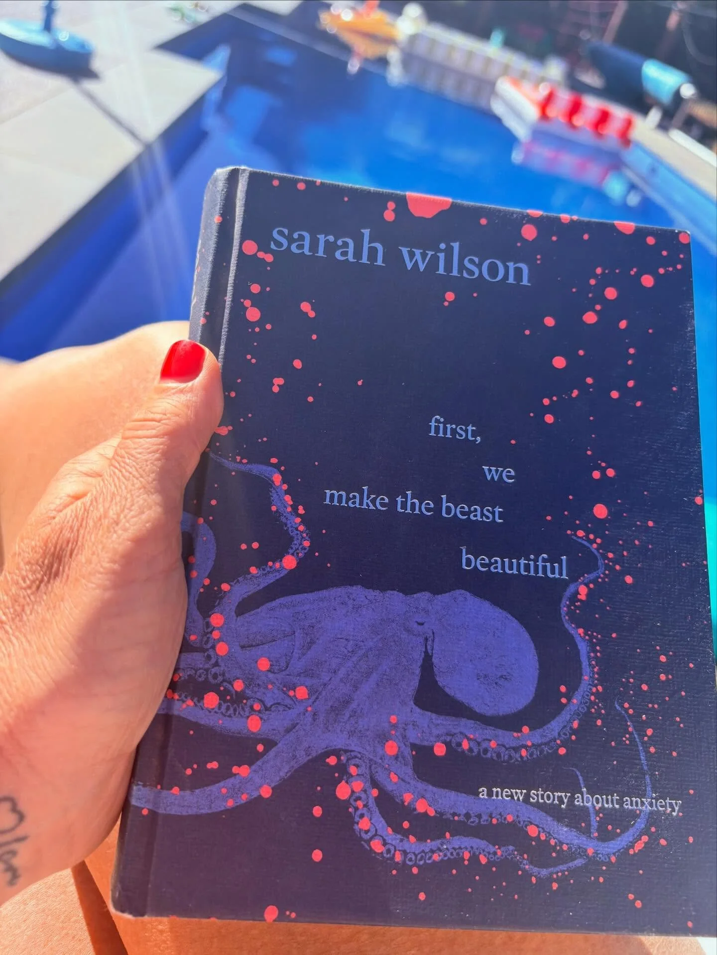 Reading &lsquo;first , we make the beast beautiful&rsquo; by  @_sarahwilson_ for the second time . 
If you or someone you know live with anxiety this is a glorious read ~ highly recommend. ( the book, not living with anxiety 😂)