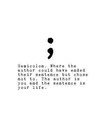 Today is World Semicolon Day - a reminder that even when life feels like it&rsquo;s pausing, your story isn&rsquo;t over.

A semicolon represents a sentence the author could have ended but chose not to. In the same way, this day stands for resilience