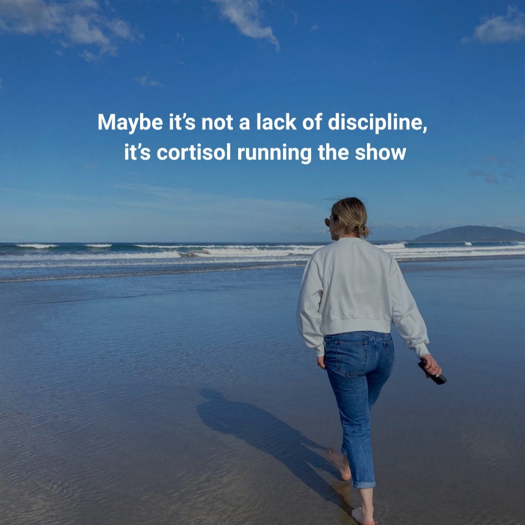 So many women think their struggles with energy, cravings, weight changes, or irregular cycles come down to discipline.

Often the driver is chronic cortisol elevation. 

When the body perceives constant pressure from workload, lack of recovery, unde