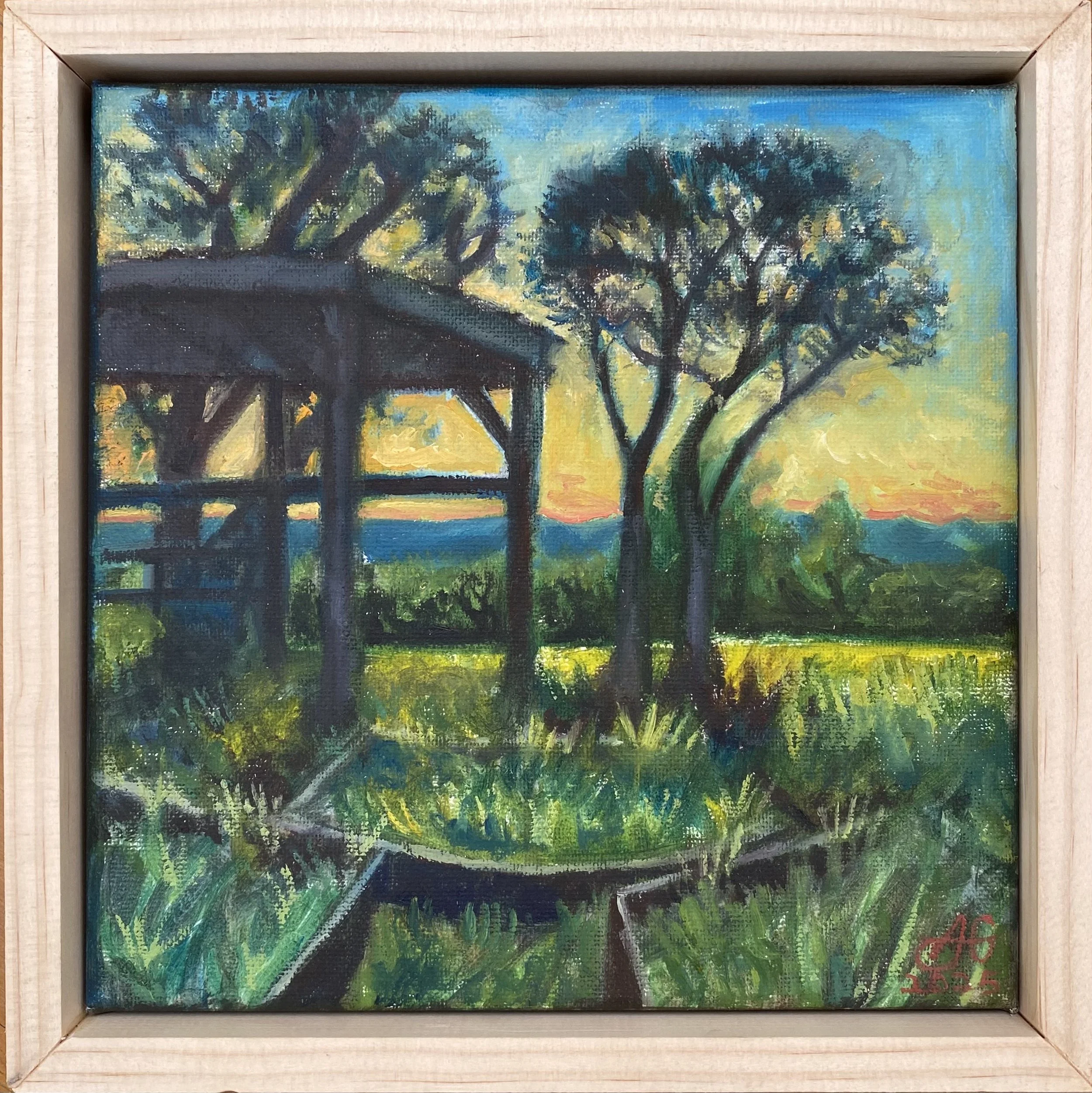 Sunset over the old garden