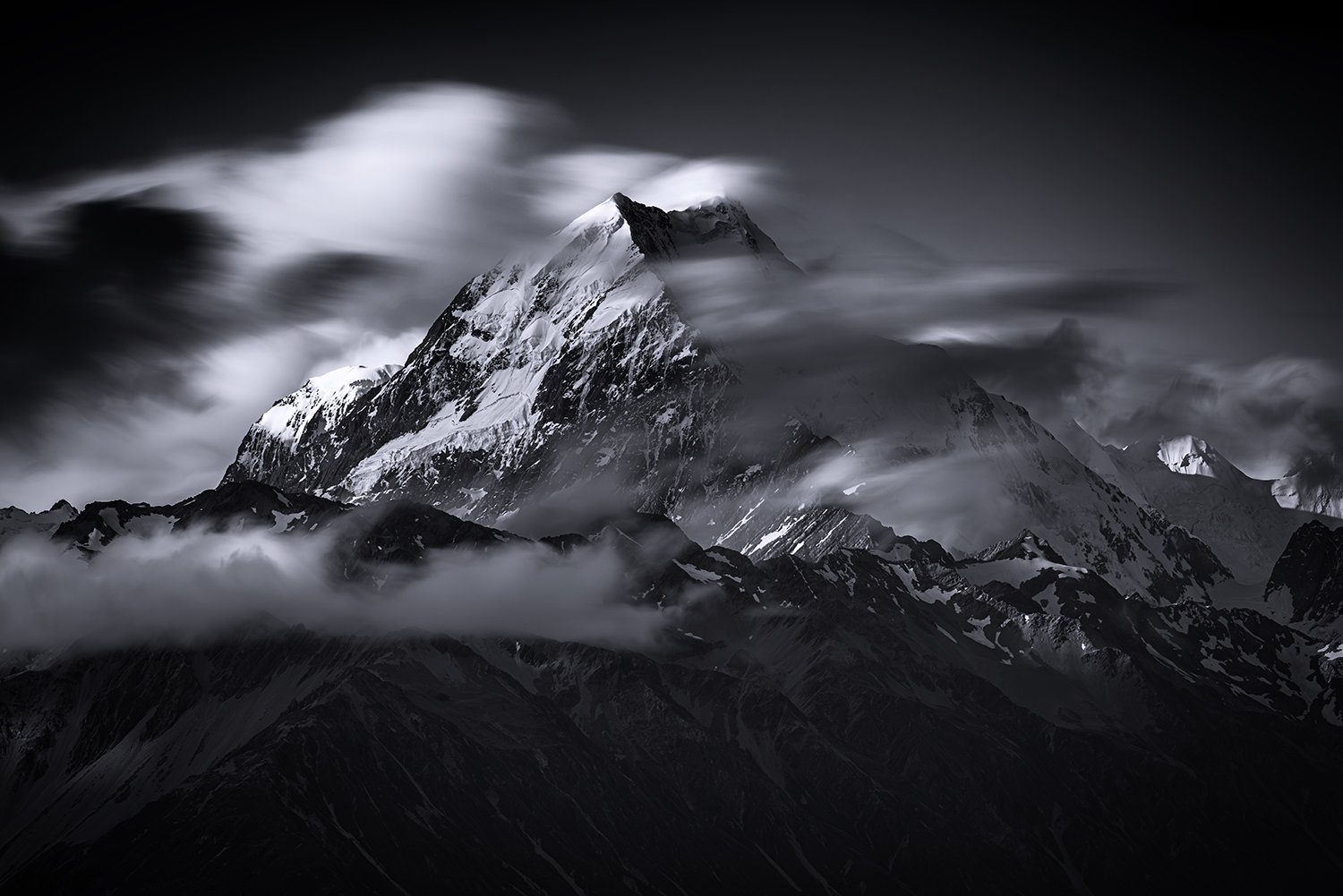 Throne of the Southern Alps — The Timeless Power of Black and White Photography
