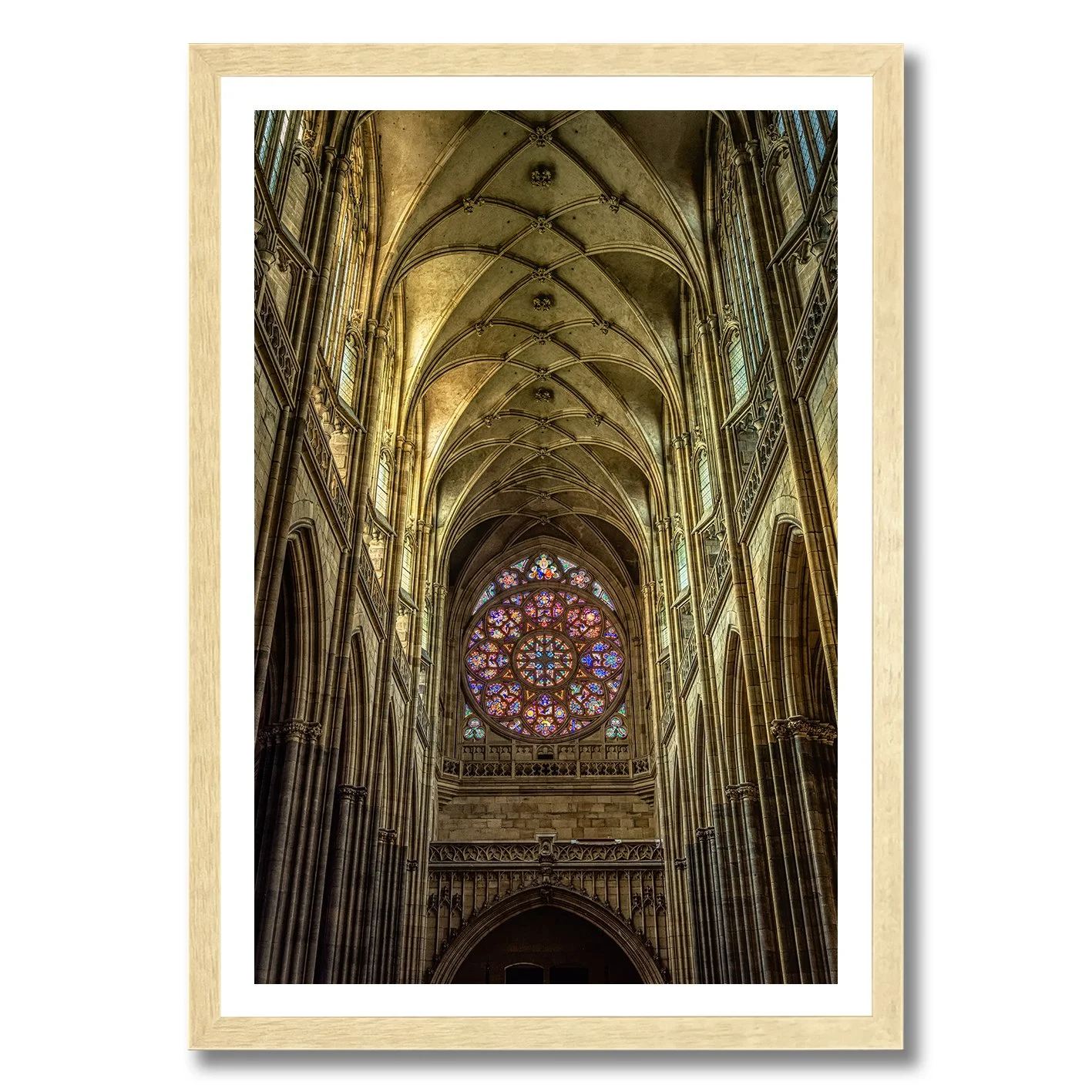 Gothic interior photograph of St. Vitus Cathedral in Prague