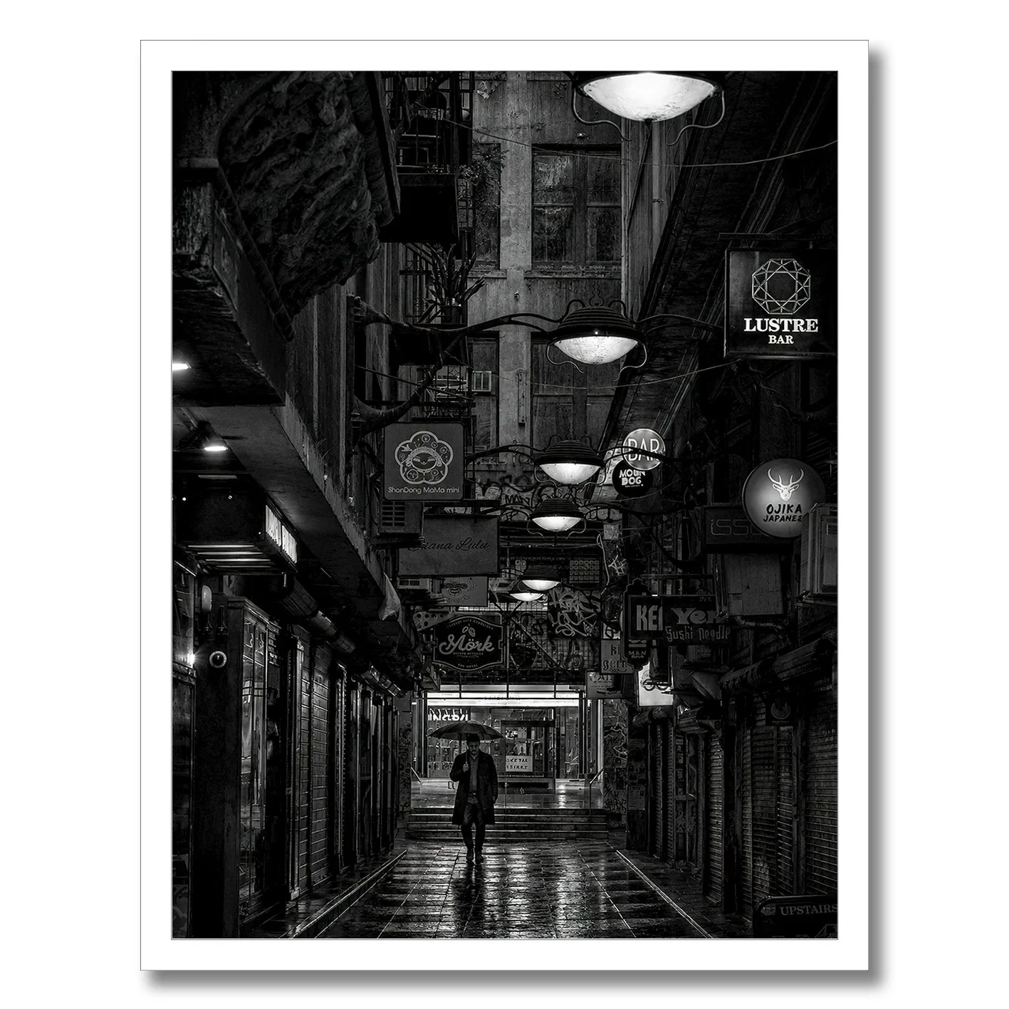 Rainy Melbourne laneway photograph by Nick Psomiadis at NIKART Studio and Gallery
