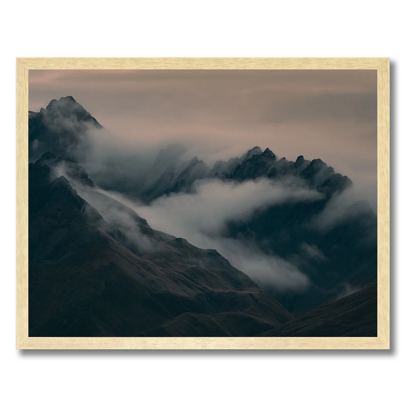 Mountain ridges emerging through cloud in the Southern Alps, fine art photography