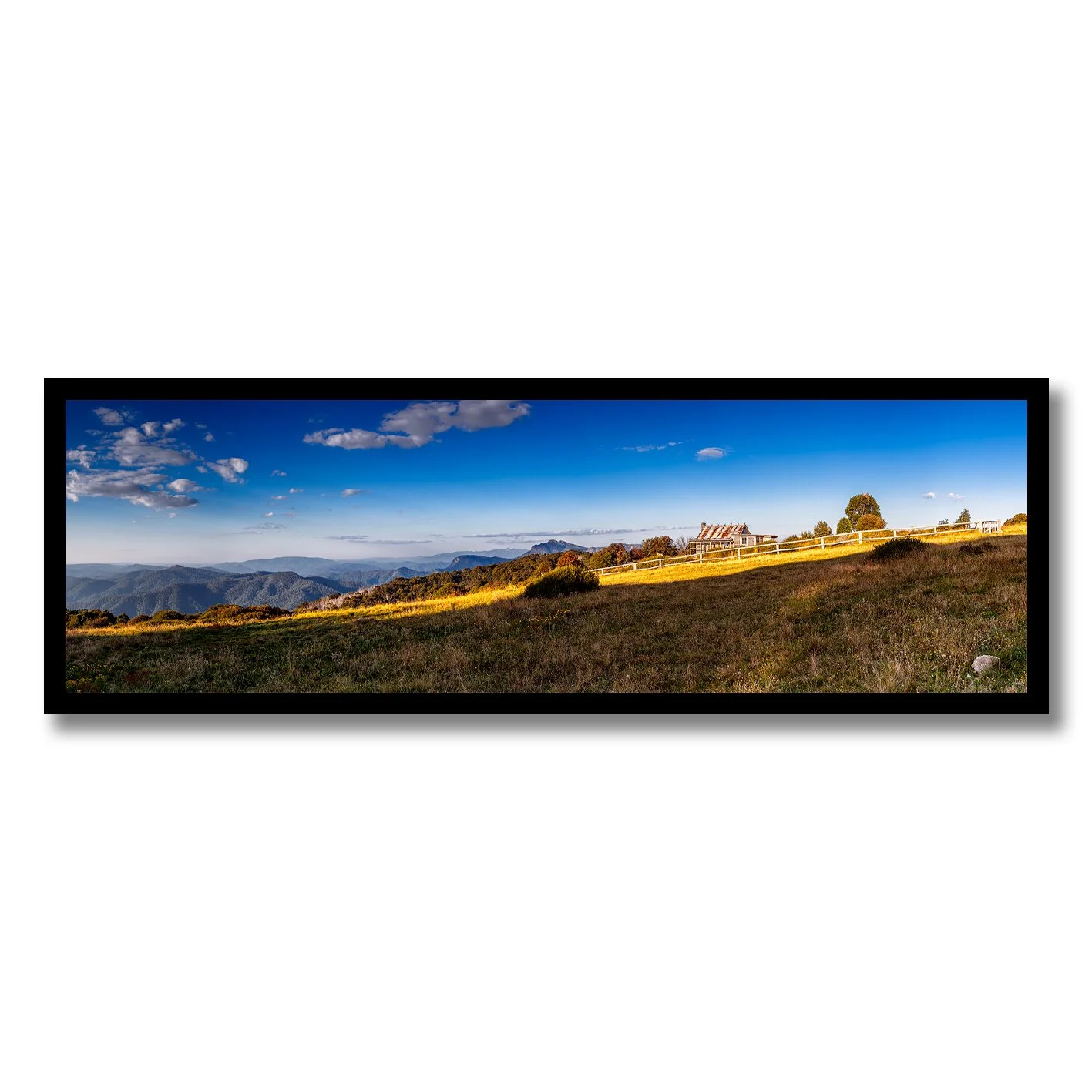 Panoramic fine art photograph of Craig’s Hut in the Victorian Highlands