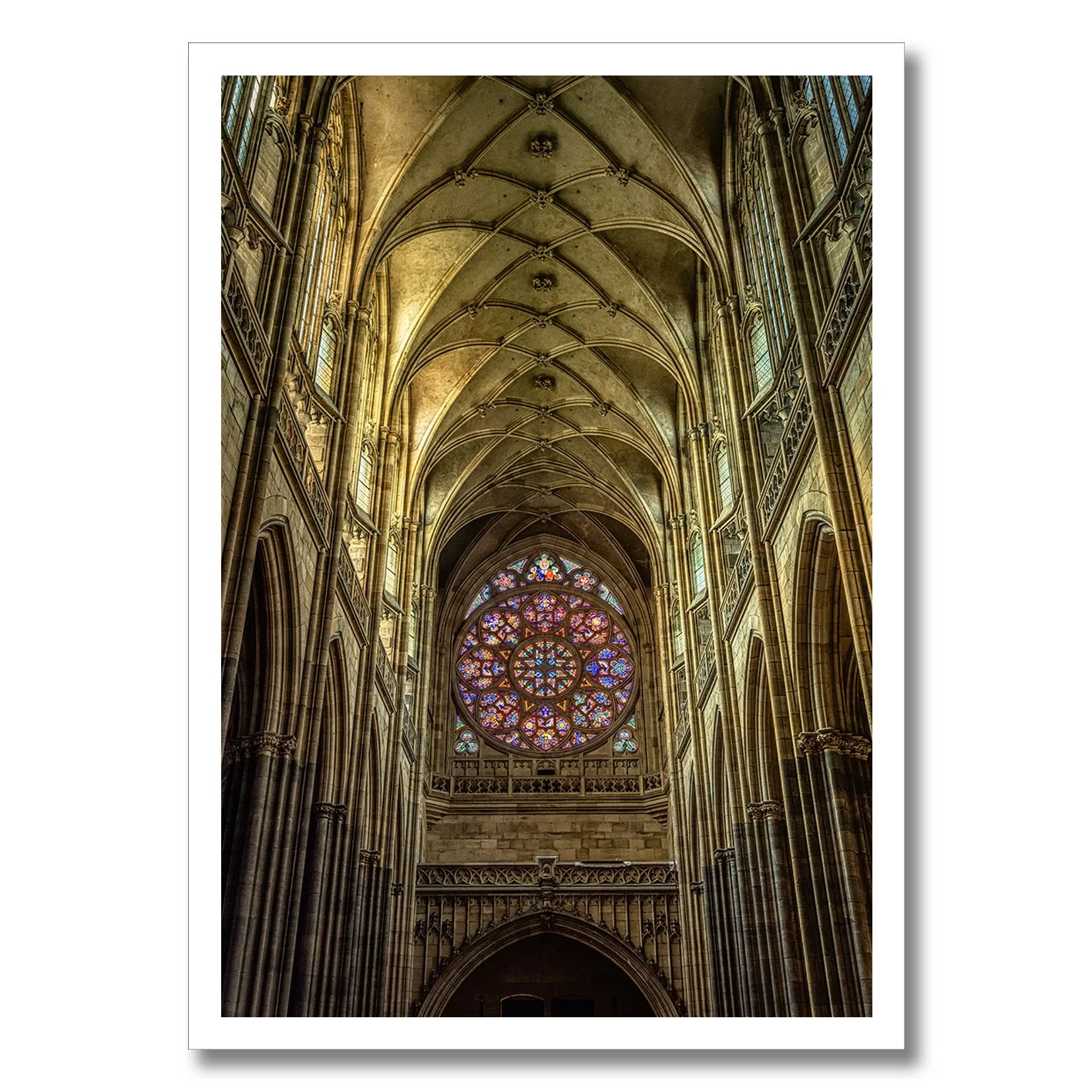 Gothic interior photograph of St. Vitus Cathedral in Prague