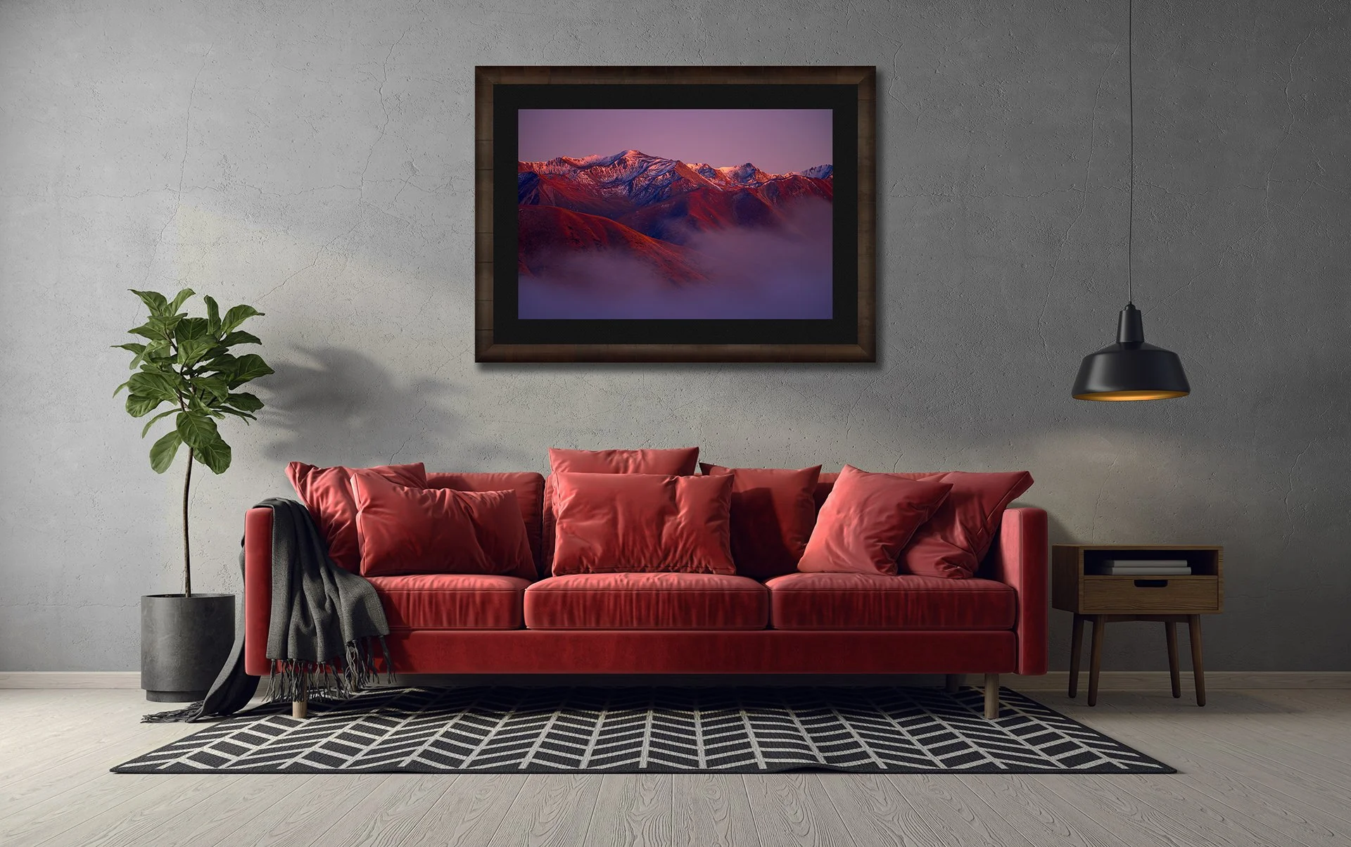 Mountain ridges emerging through mist in the Southern Alps, fine art photography