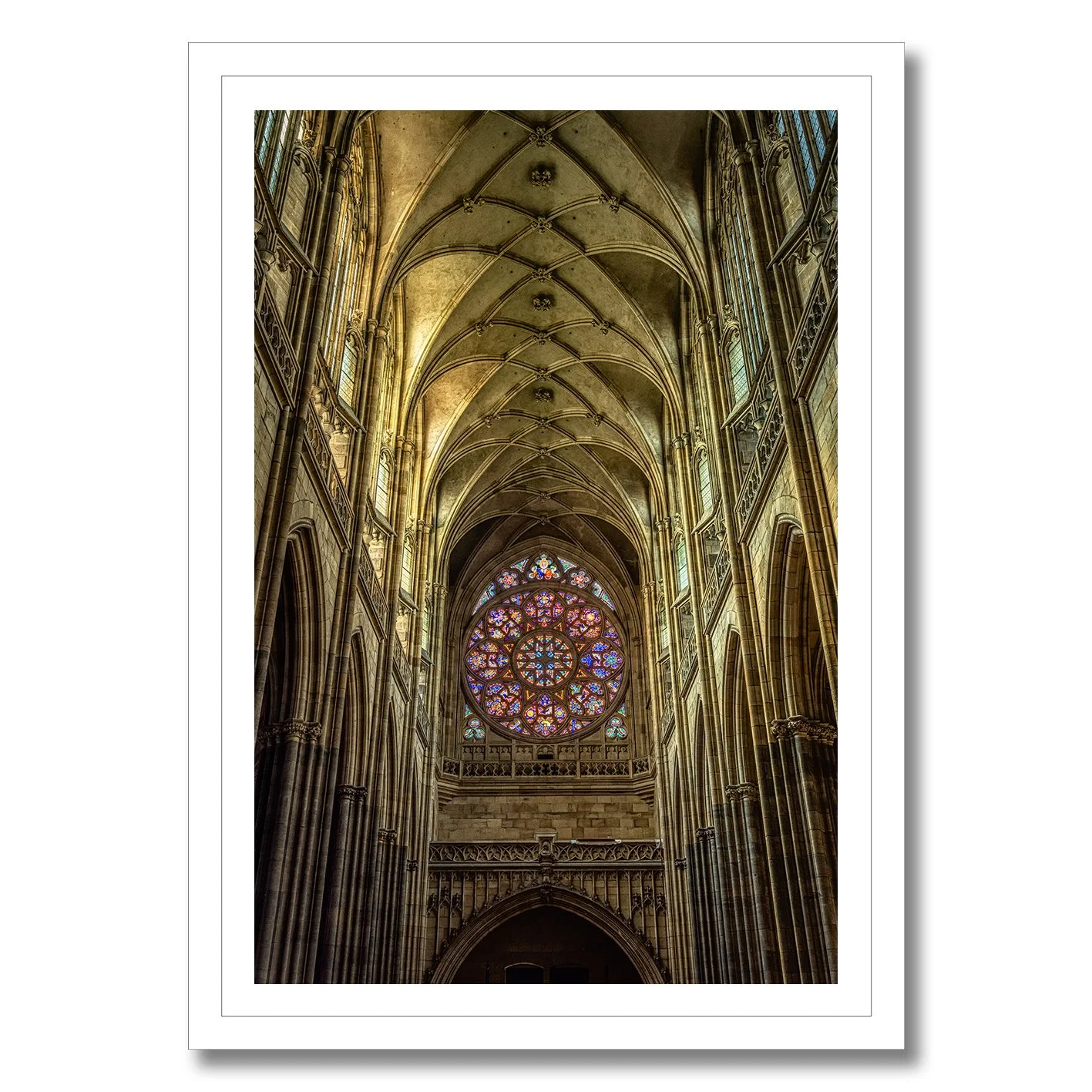 Gothic interior photograph of St. Vitus Cathedral in Prague