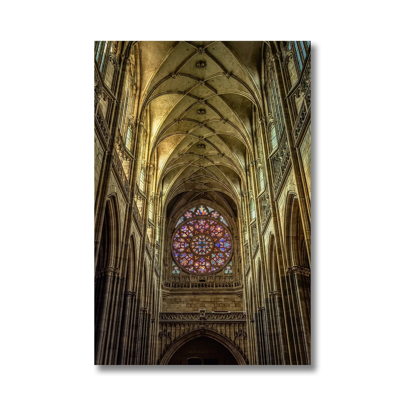 Gothic interior photograph of St. Vitus Cathedral in Prague