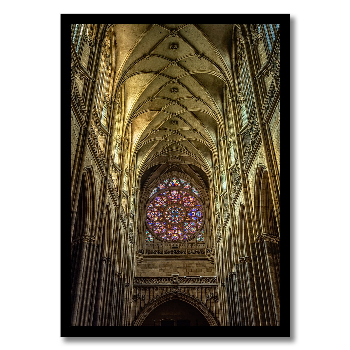 Gothic interior photograph of St. Vitus Cathedral in Prague