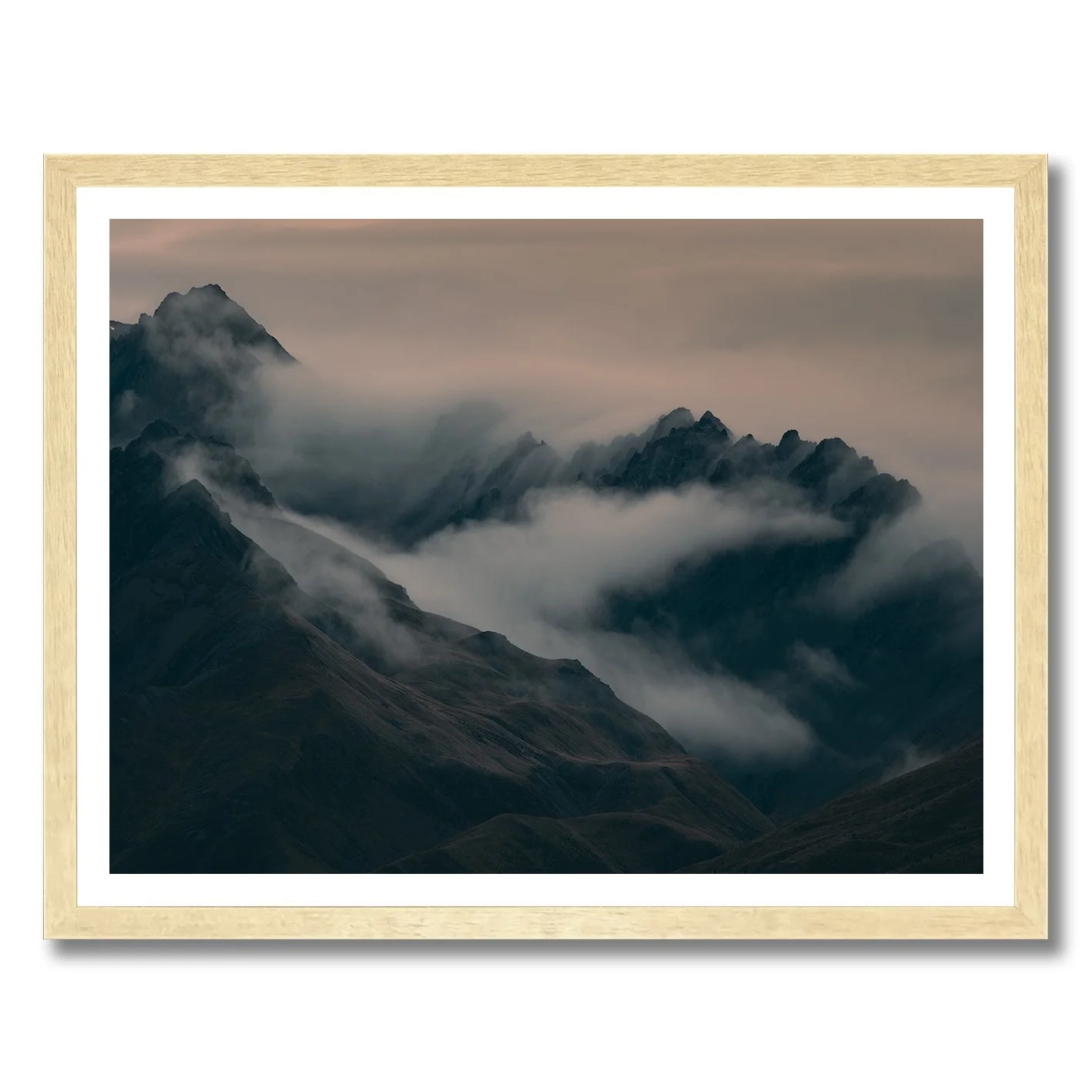 Mountain ridges emerging through cloud in the Southern Alps, fine art photography