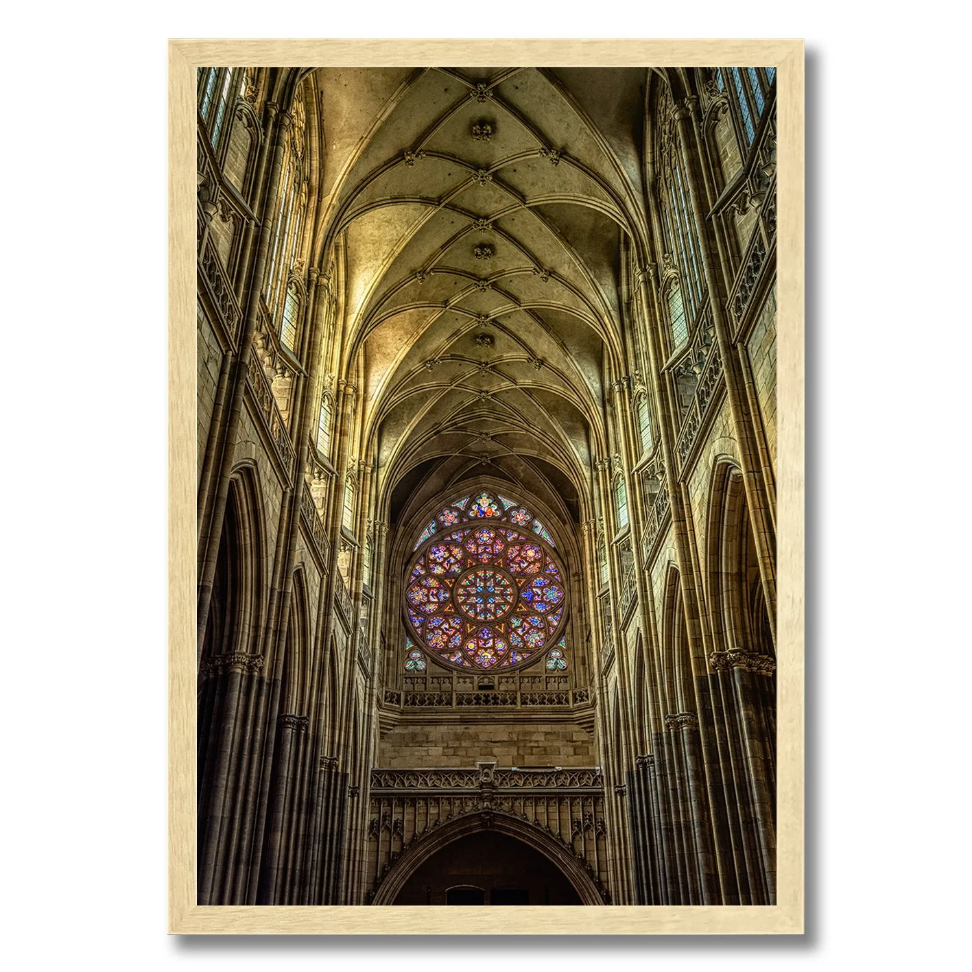 Gothic interior photograph of St. Vitus Cathedral in Prague