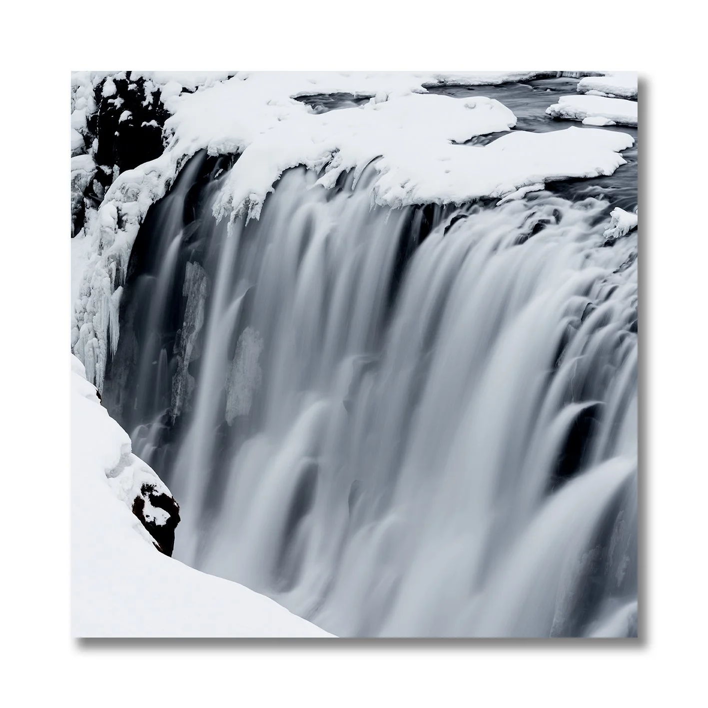 Fine art photograph of Gullfoss waterfall in Iceland covered in snow