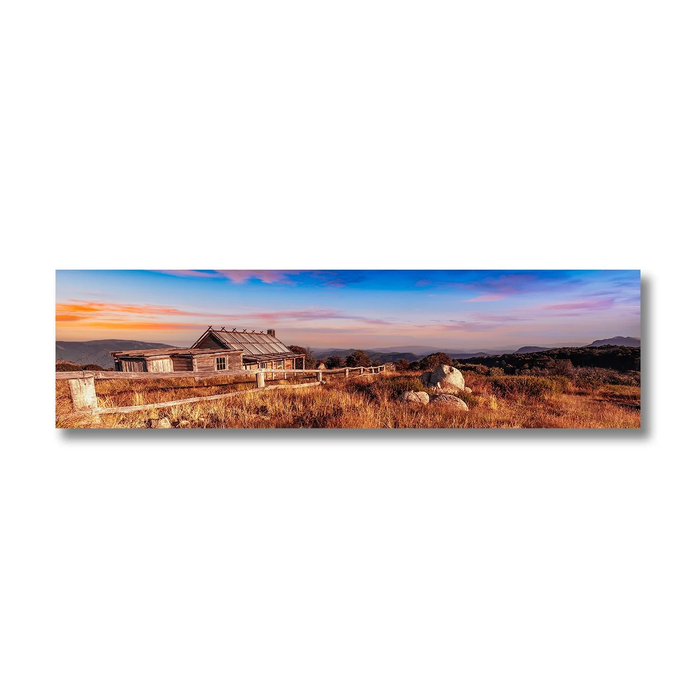 Fine art photograph of Craig’s Hut in Victoria’s alpine high country at sunset