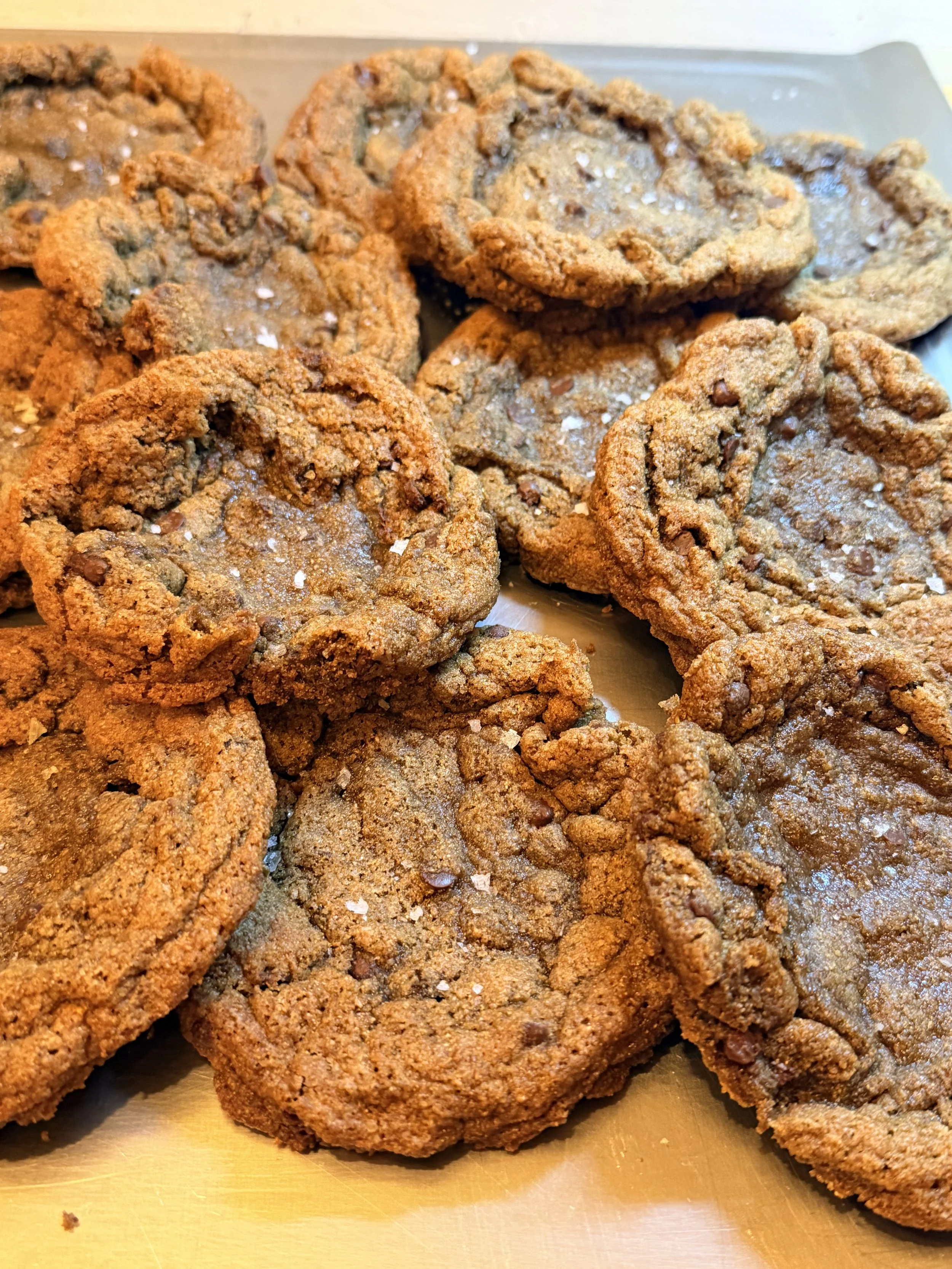 Dark Chocolate Chip Sourdough Cookies
