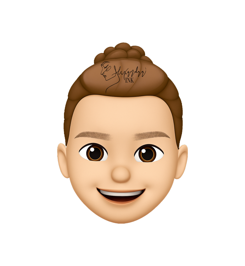 Two months after nano brow treatment — the perfected touch-up stage showing healed, natural-looking brows with balanced color and shape by Alexandra Ink.