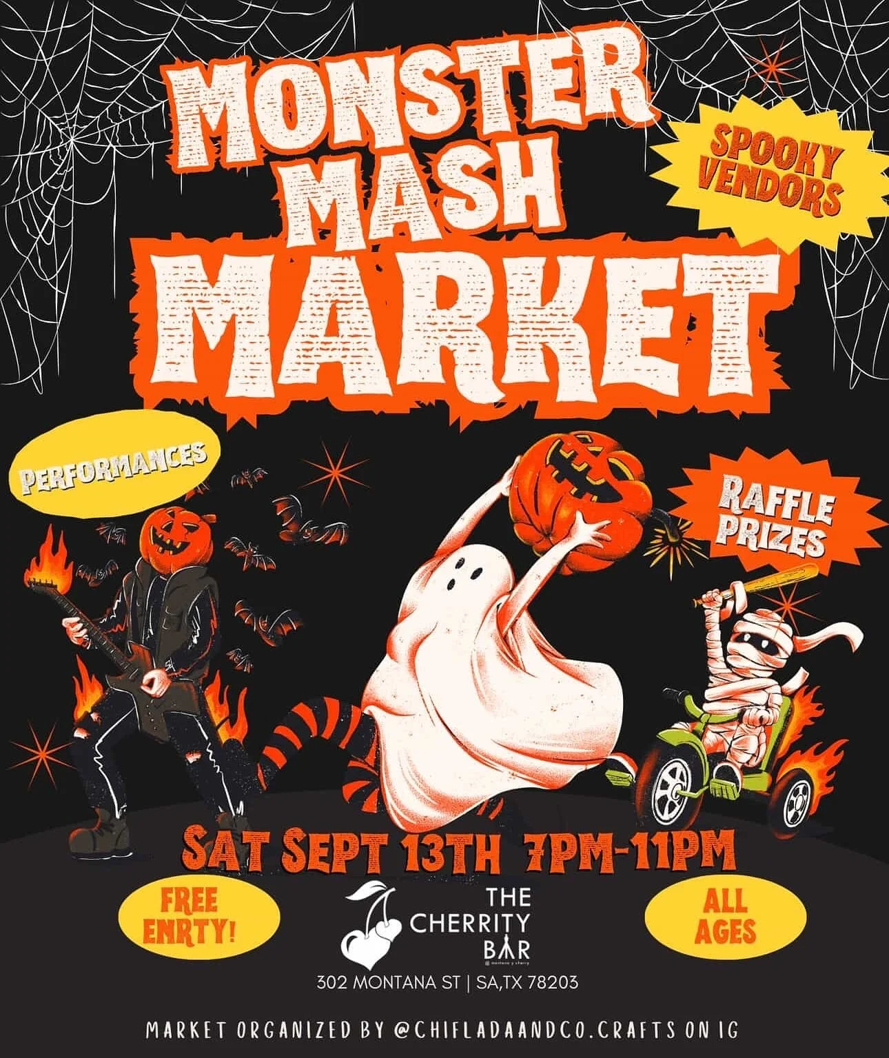 I&rsquo;ll be appearing at Monster Mash at @cherritybar this Saturday! Organized by the great @chifladaandco.crafts 

If you what to have a fun, chill evening with awesome creatives and ramen, come on by! 
#art #artist #darkartist #halloween #monster