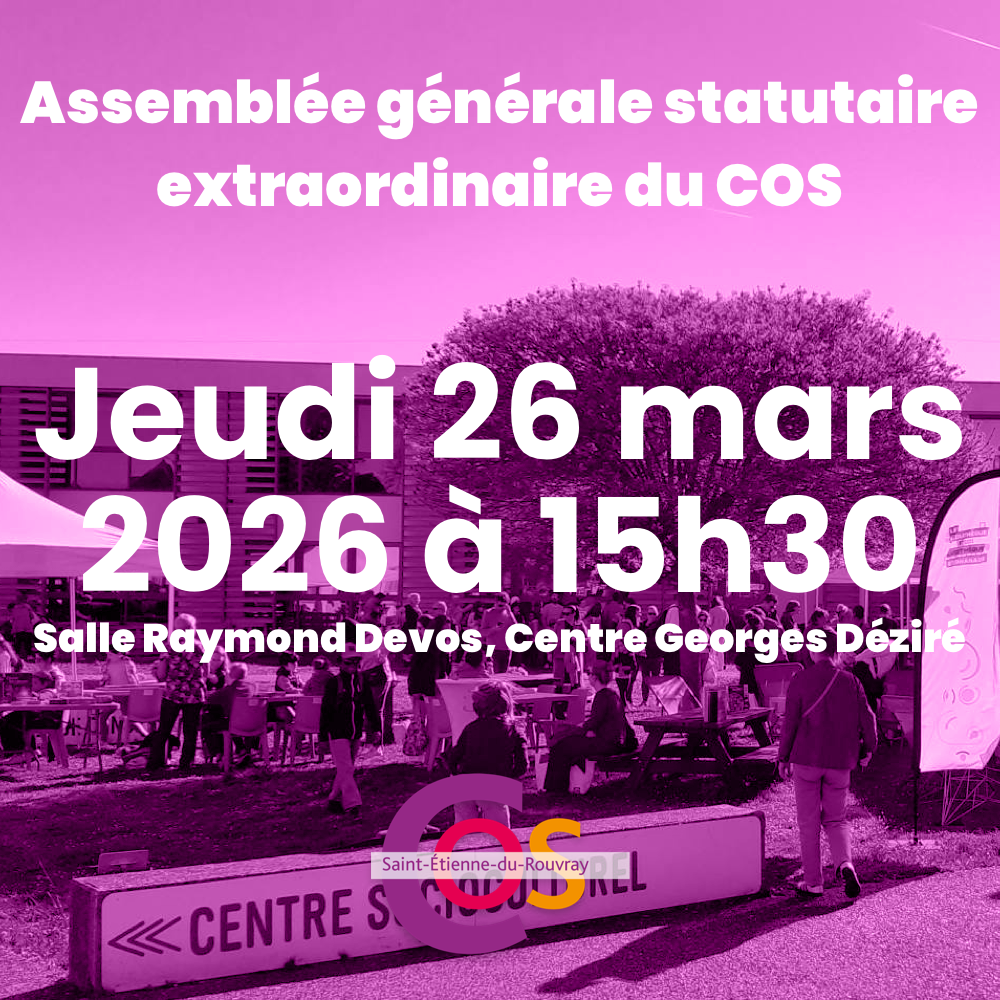 Convocation à l’Assemblée Générale du COS – Jeudi 26 mars 2026