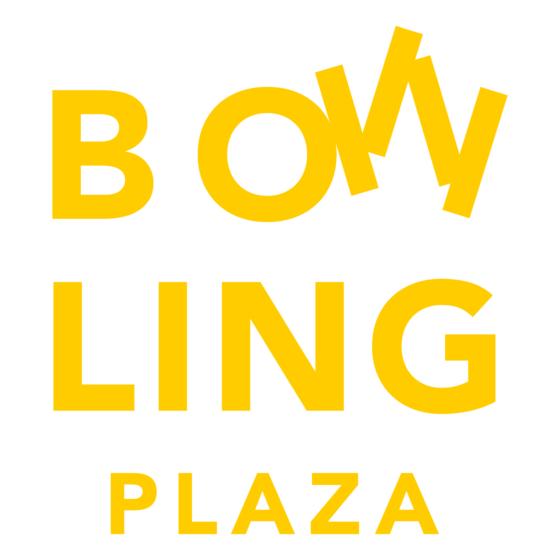 Texte en jaune sur fond noir : 'BONY LING PLAZA'