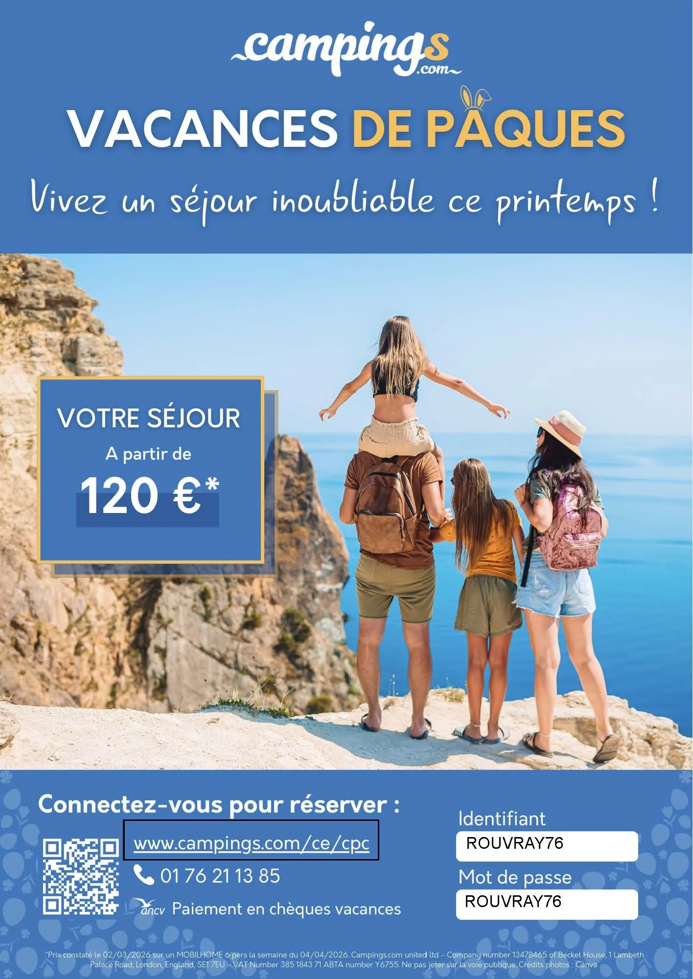 Vacances de Pâques : profitez d’offres camping à partir de 120 €