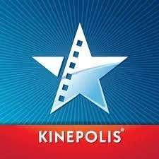 Logo de Kinepolis avec une étoile blanche sur fond bleu