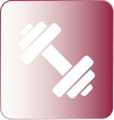 Svorio treniruoklių ikona ant kvadratinio gradientinio fono nuo smėlio iki rožinės