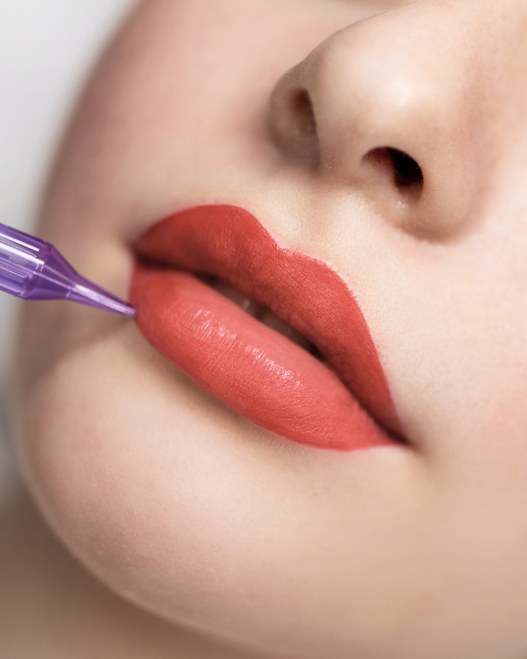 Lip blush cosmetic tattoo before removal