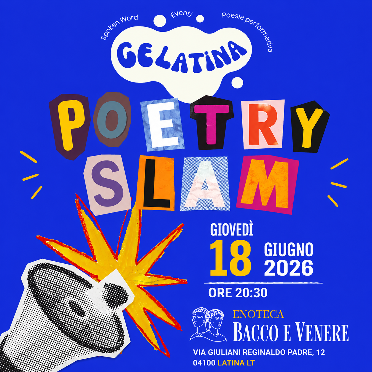 Poetry Slam da Bacco &amp; Venere, a Latina. 18.06.26 