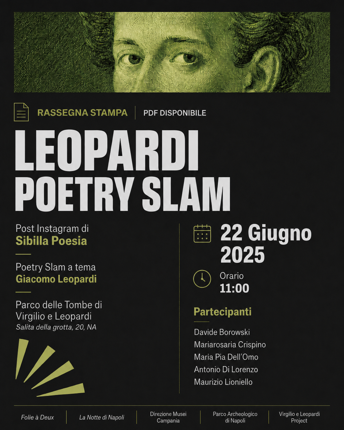 Sibilla Poesia (IG) – Davide Borowski alla prima edizione del Leopardi Poetry Slam organizzato da Folie à Deux Poetry in data 22.06.25 - 21.06.25