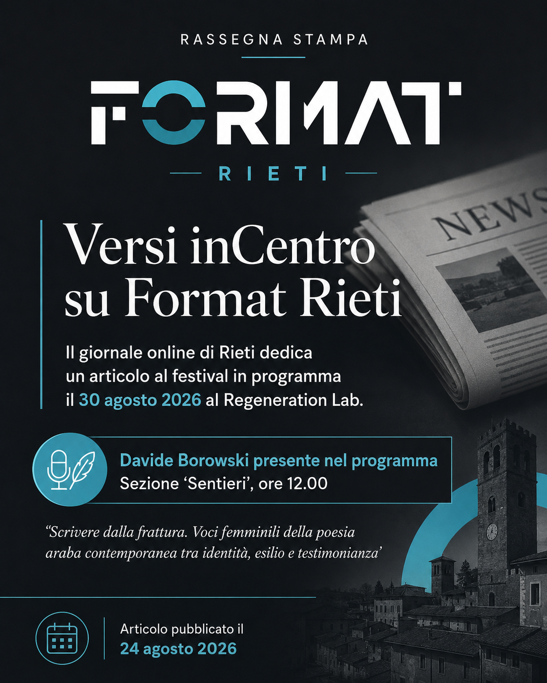 Format Rieti - Davide Borowski a Versi inCentro - 24.08.26