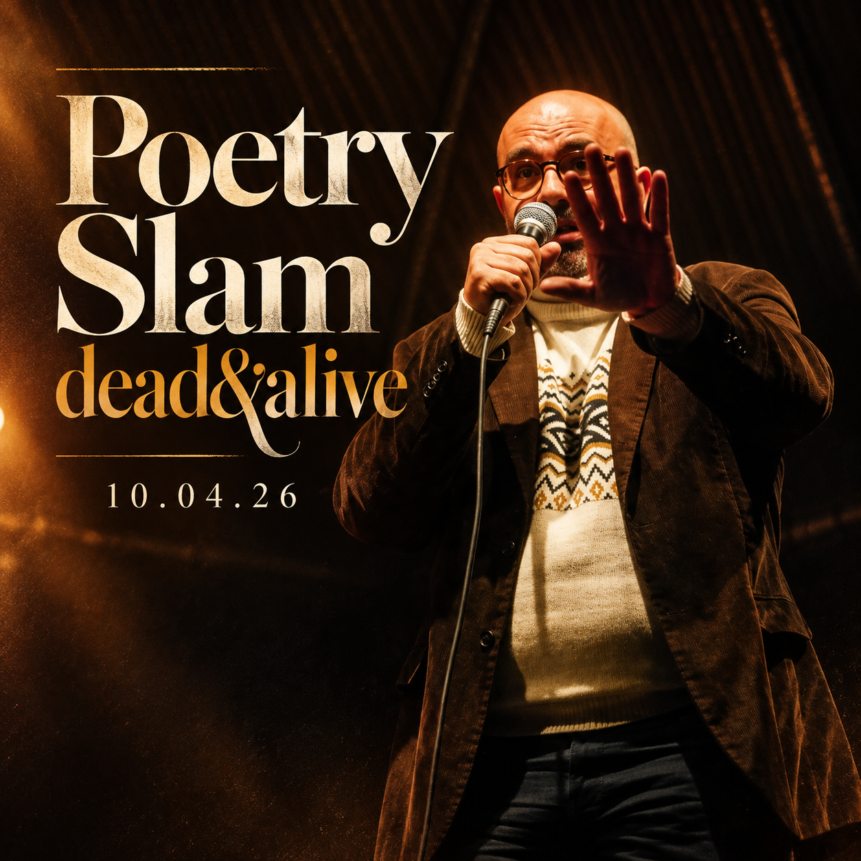 Poetry Slam dead&alive tenutosi presso La Tenda a Modena in data 10.04.26, organizzato da Mutuo Soccorso Poetico