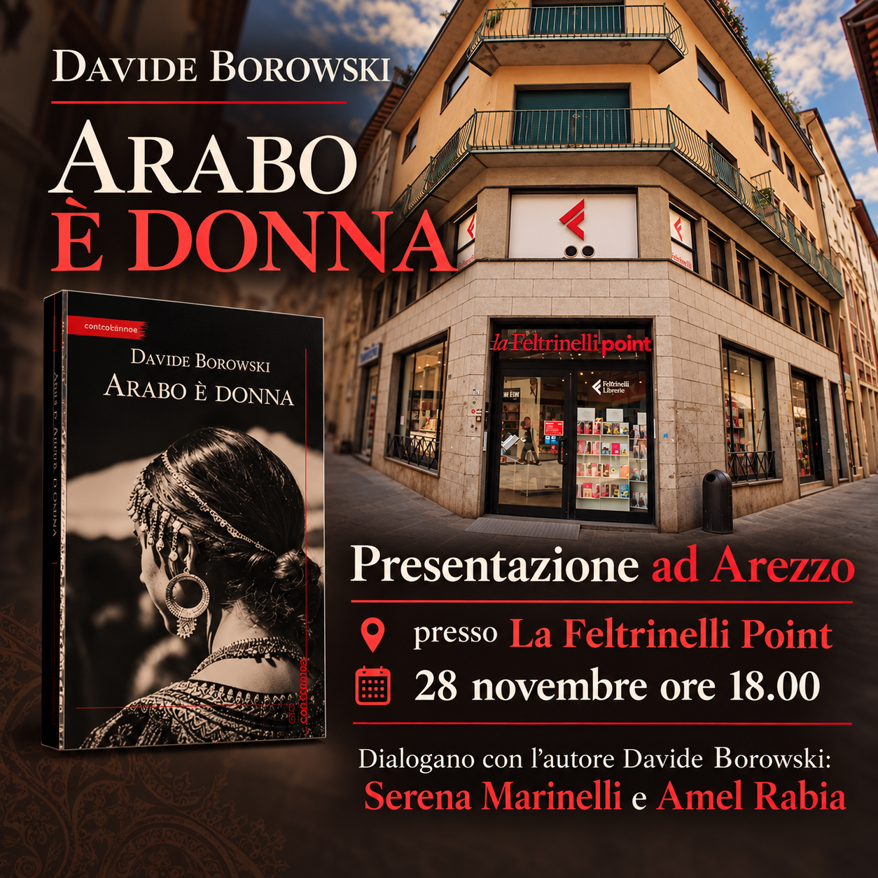 “Arabo è donna” incontra il suo pubblico ad Arezzo in data 28.11.26 