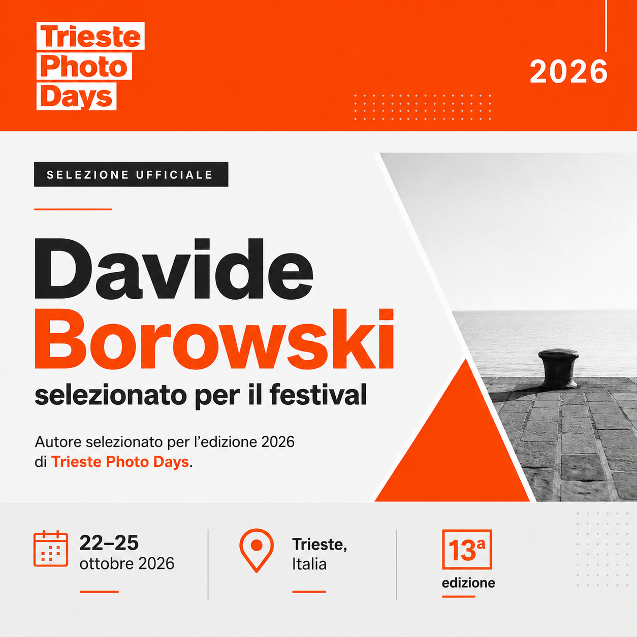 Trieste Photo Days 2026, da 22.10.26 a 25.10.26