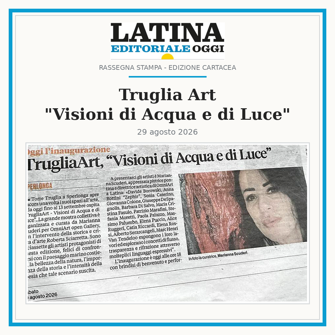 LatinaOggi - Le opere di Davide Borowski a Truglia Art 2026 - 29.08.26