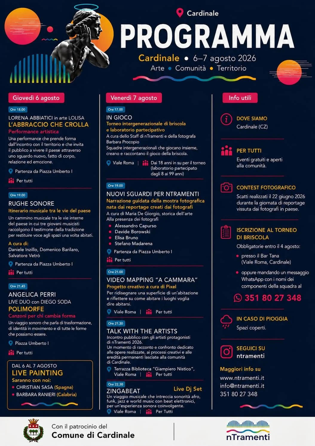 Direzione artistica ’nTramenti ArtFestival — Programma ufficiale