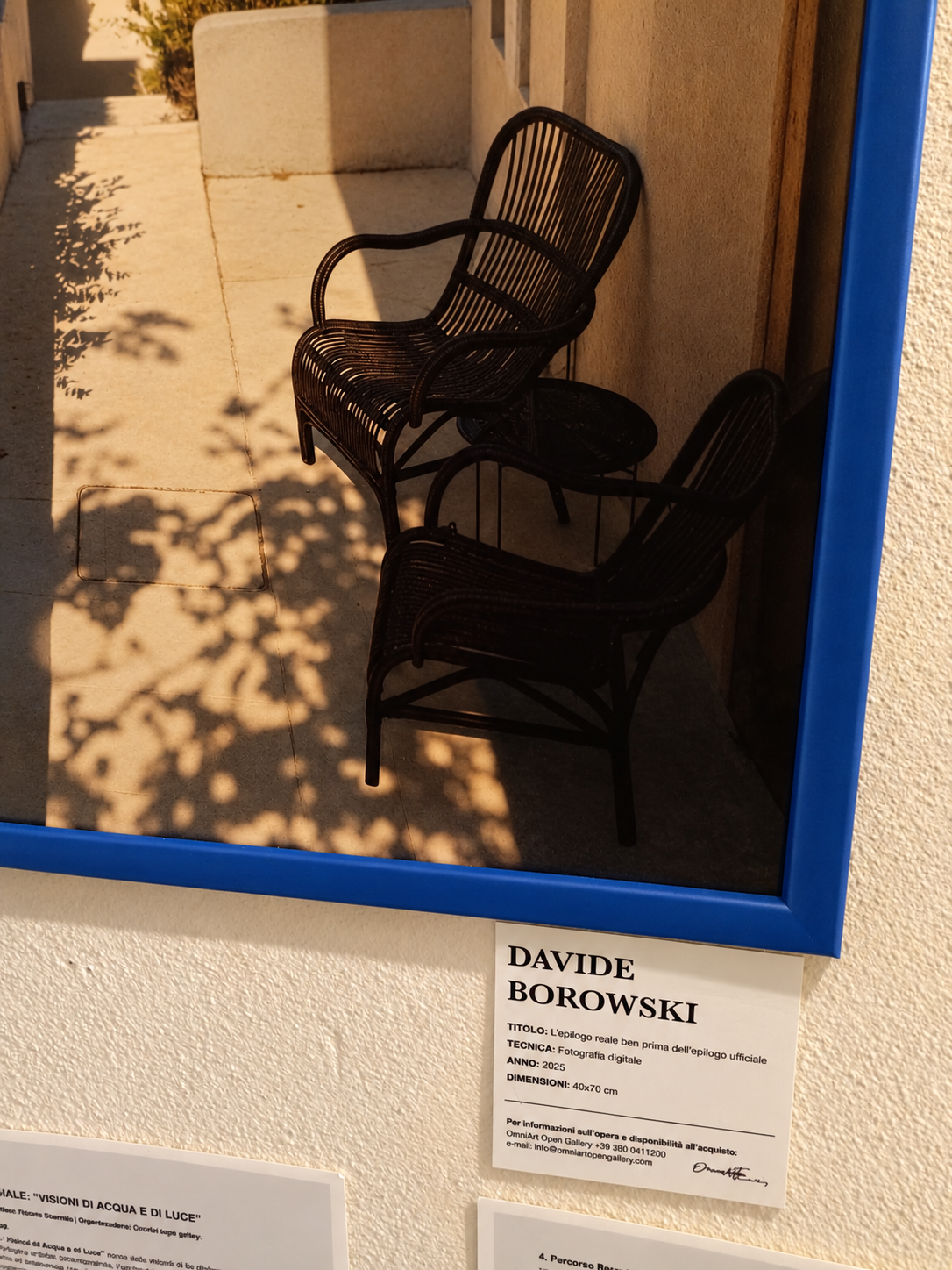 Fotografia dal titolo "L'epilogo reale ben prima dell'epilogo ufficiale", esposta nella Torre Truglia