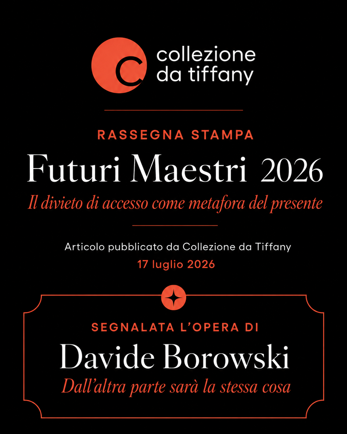 Collezione da Tiffany — Futuri Maestri 2026