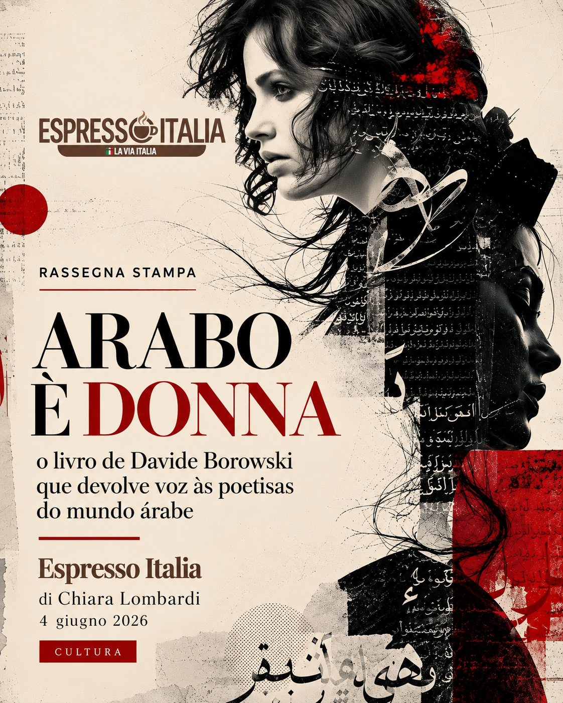 Espresso Italia – Arabo è donna: o livro de Davide Borowski que devolve voz às poetisas do mundo árabe - 04.06.26