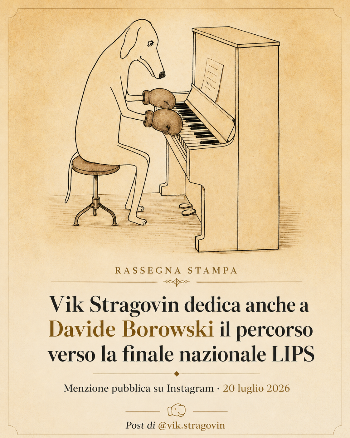 Vik Stragovin — Menzione in vista della finale nazionale LIPS