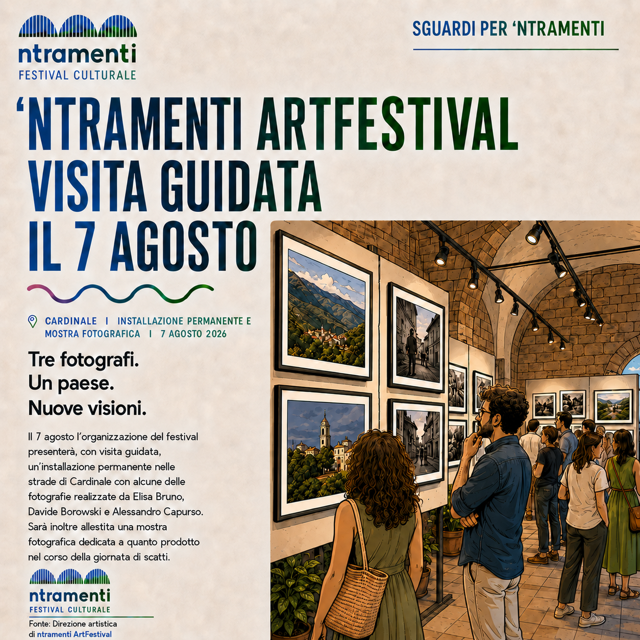’nTramenti ArtFestival — Annuncio della visita guidata del 7 agosto