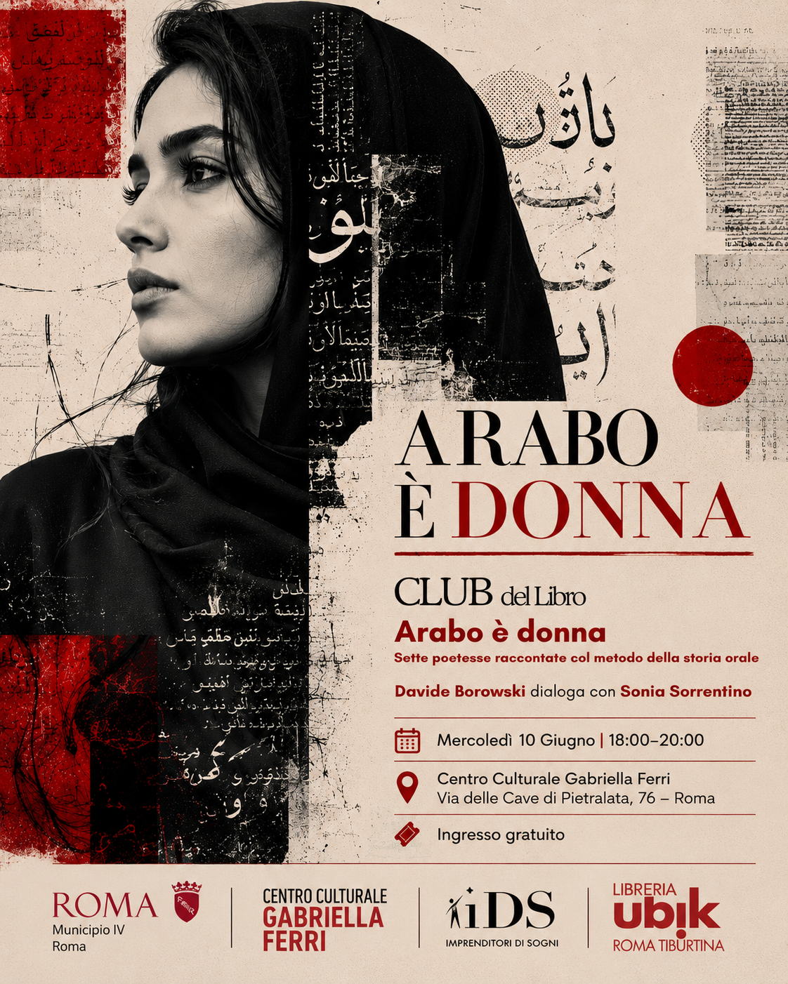 Imprenditori di Sogni — Locandina della presentazione di Arabo è donna