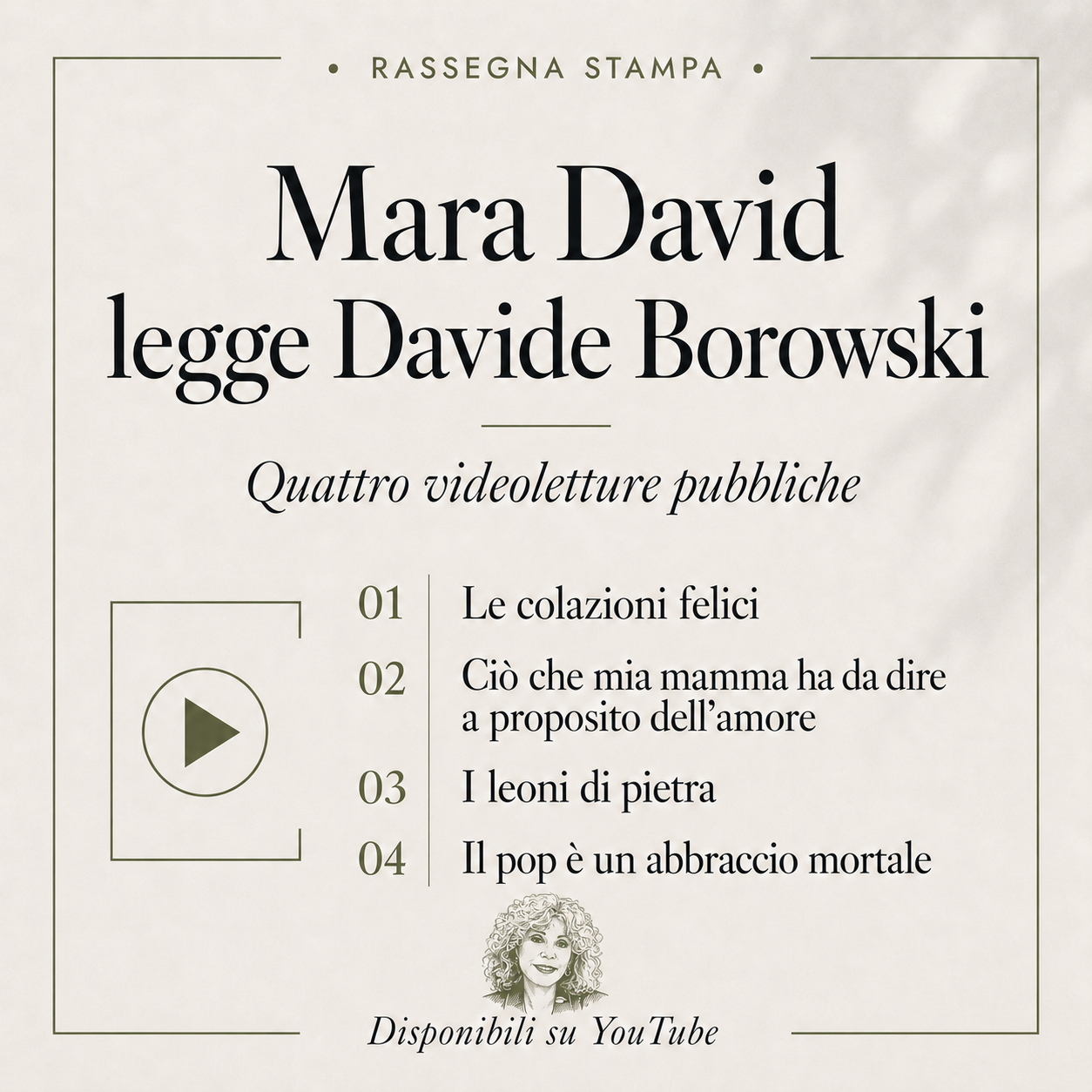 Canale YouTube di Mara David — Quattro videoletture