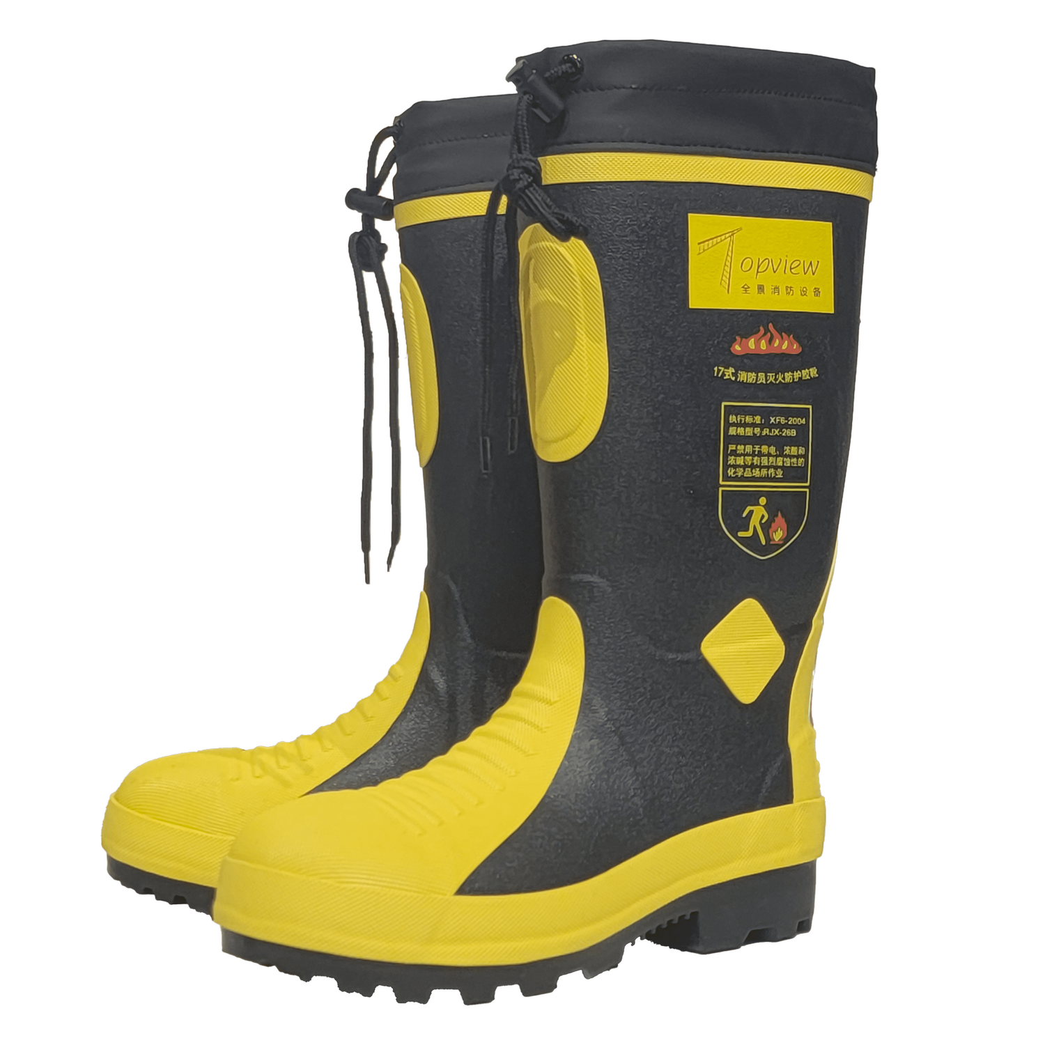 RJX-255D Fire Boots with Lace and Side Zipper