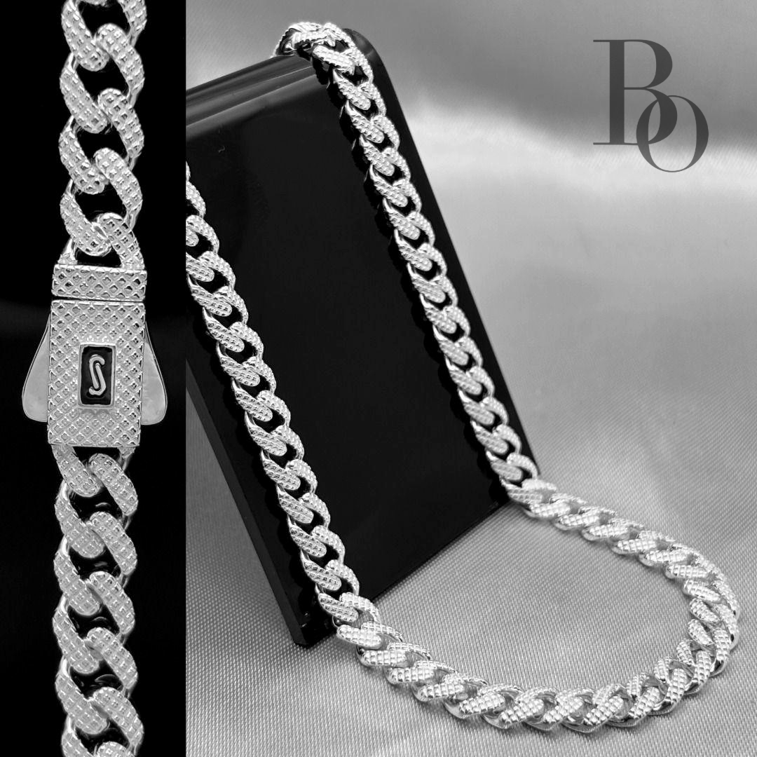 Cadena Tipo Monaco Biselada Plata