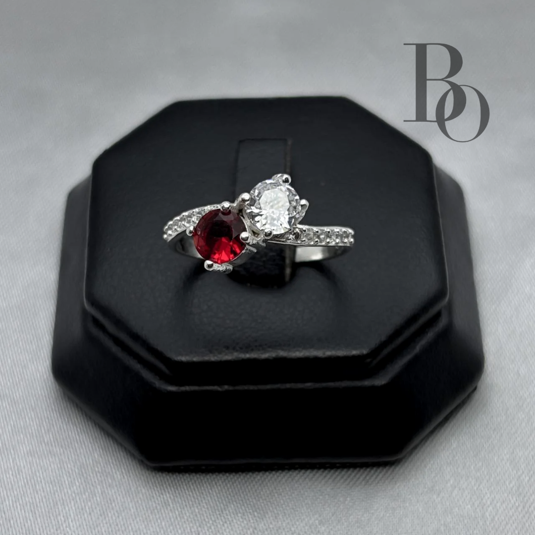 Anillo Zirconia Doble Plata