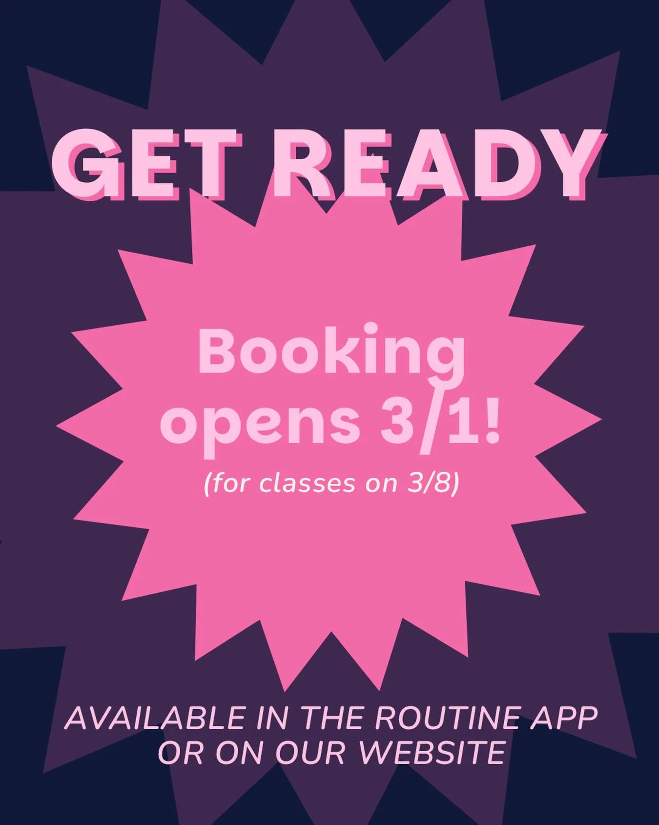 Our schedule is officially live 👀

Booking opens 7 days in advance at 7:00am on our app + website.
Starting this Sunday 3/1 for Opening Day on 3/8.

Take a peek. Plan your week. The early birds get the reformers. 🐥